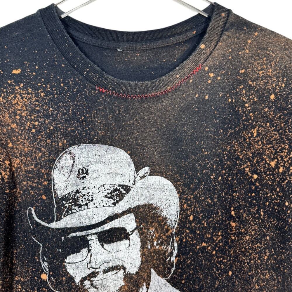 Reworked Bocephus Hank Jr Cropped Graphic Tee XL Oversized Bleached Boho Edgy - Picture 4 of 4